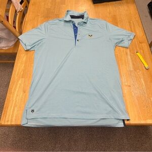 NWOT Greyson Robert Trent Jones Golf Polo Men’s Size Large Light Blue Striped